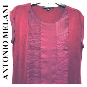 Antonio Melani Dark Cranberry Top Size S